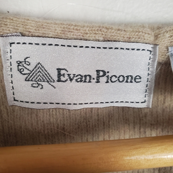 Vntg Evan Picone Women's Cream Sweater Vest. Lambswool & Angora. 80s. MED. A000 - Picture 3 of 8